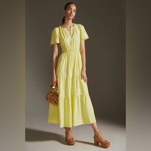 Anthropologie Yellow Maxi Dress